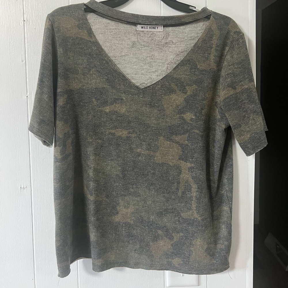 Camouflage Cut-Out Top